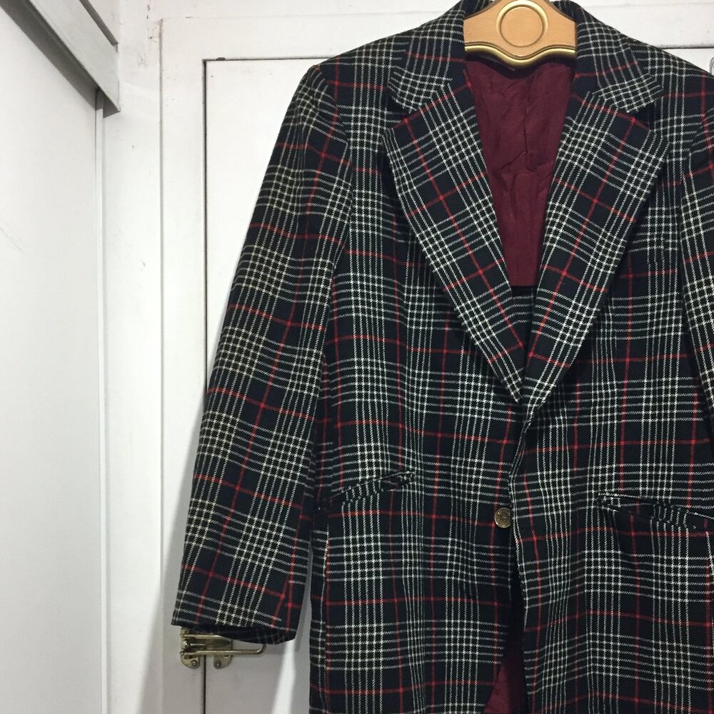 VINTAGE SIMPSONS WOOL BLEND PLAID JACKETS SIZE 46T